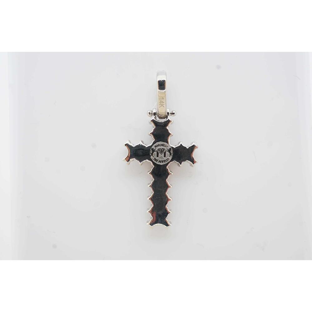 Estate Sale 1.75TCW Diamond Cross Pendant 14k White Gold F-G VS2 Estate Jewelry - Picture 4 of 7